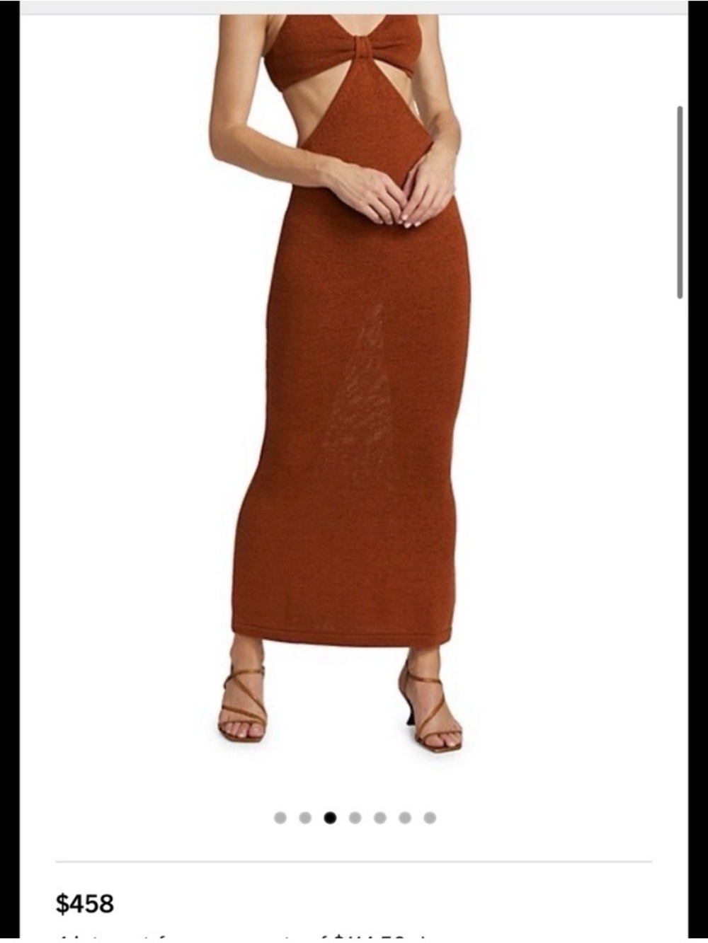 Designer Terra cotta cut out maxi dress